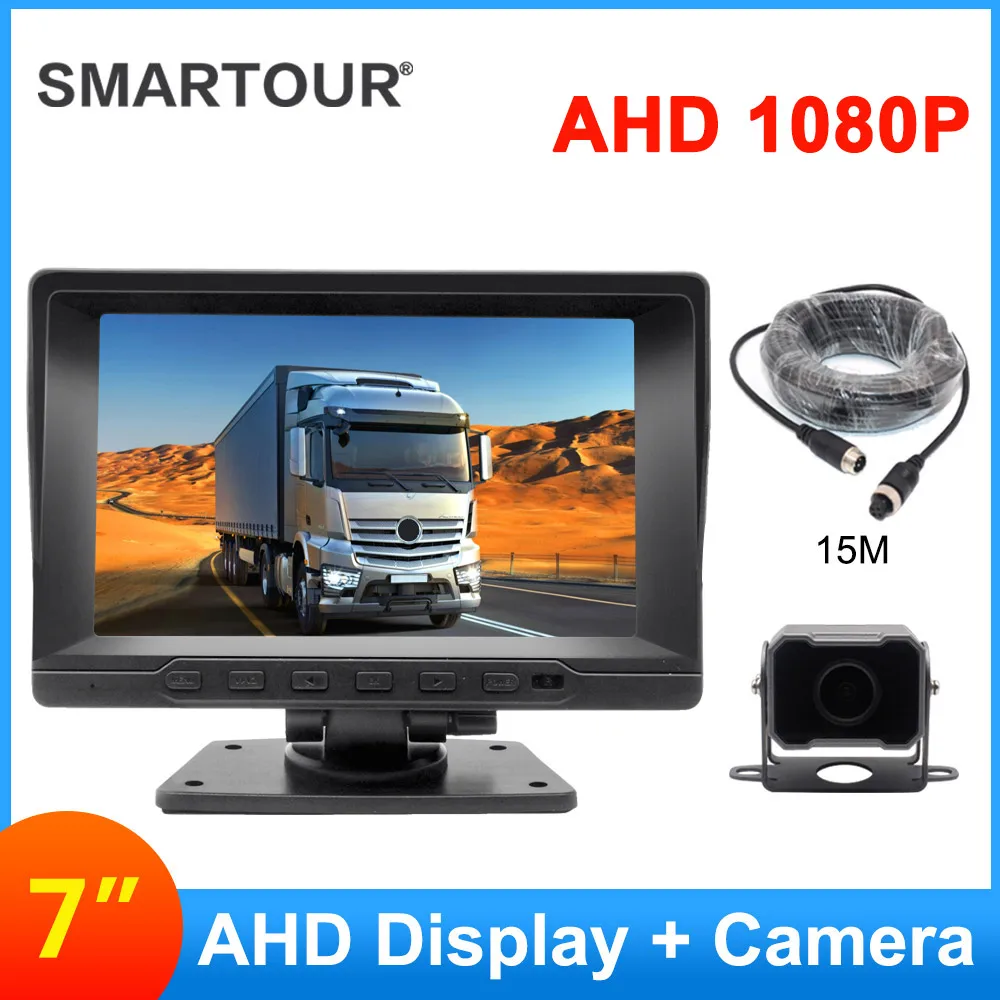 

Smartour 7" AHD Car Rear View Monitor + Waterproof AHD 1080P Fisheye Lens Reversing Backup Camera With 15 m Cable For Bus Truck