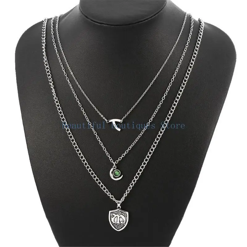 U4LF Women 3 Layer Short Necklace Casual Wear Necklace Women Necklace Alloy Texture Suitable for Modern Present