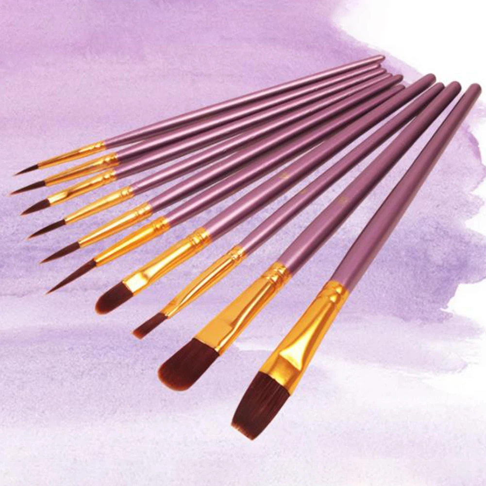 10 Stuks Nylon Wol Krijtborstel Set Multifunctionele Verfkwast Schilderij Benodigdheden