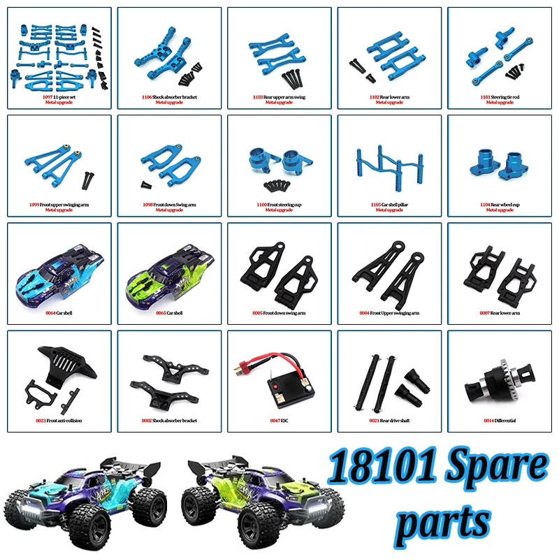 Scy18101 RC 전용 부품, 전자 속도 컨트롤러 기어, 차량 본체 쉘, 스티어링 컵, 스티어링 링크 브래킷, 모터