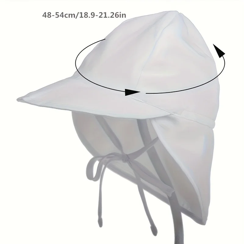 1pc Wide Brim Kids Outdoor Beach Sun Hat For Boys Girls 3-5 Years Solid Color Bucket Caps