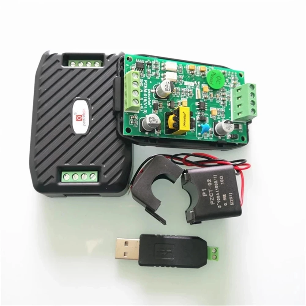 PZEM-016 متعدد الوظائف متر التيار المتناوب 80 ~ 260 فولت 100A الجهد الحالي عامل الطاقة تردد أدوات اختبار الطاقة مع سبليت CT & USB