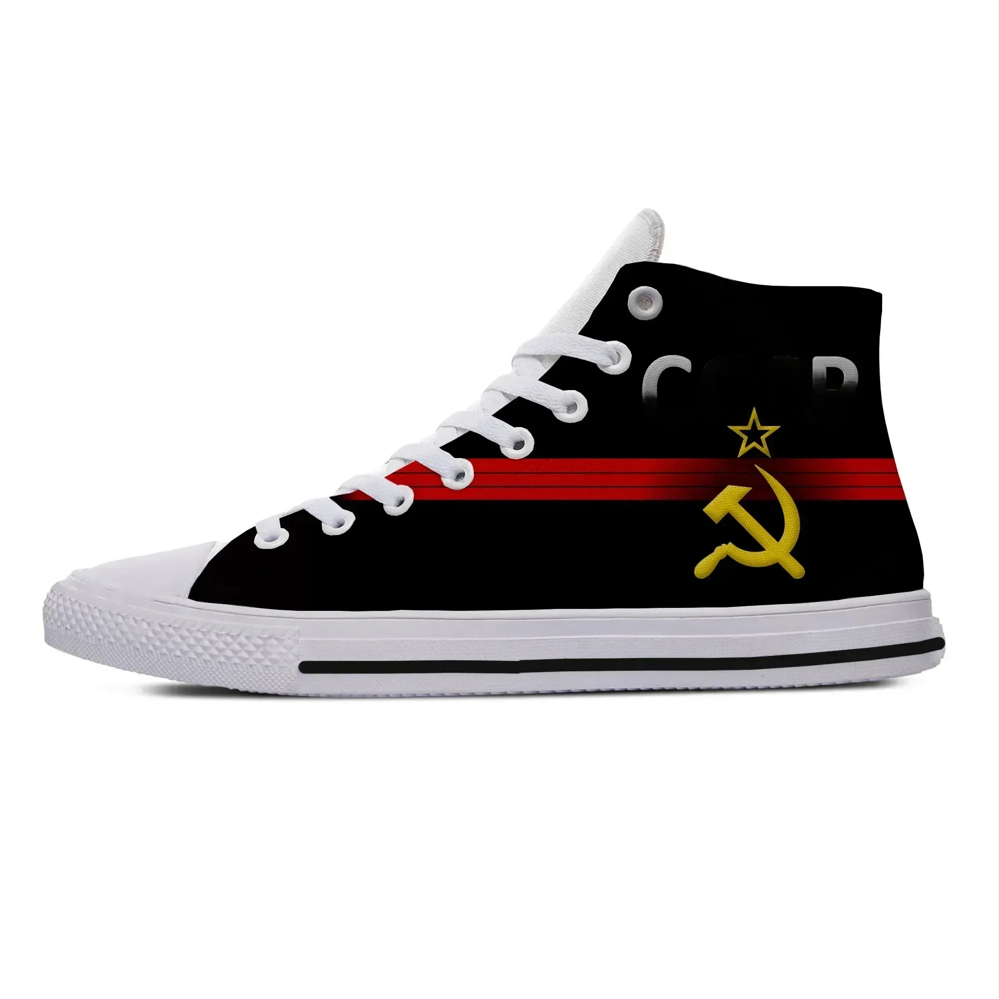

Hot Summer Board Shoes USSR CCCP 3D Print Novelty Design Lightweight High Top Canvas Shoes Men Women Casual Breathable Sneakers