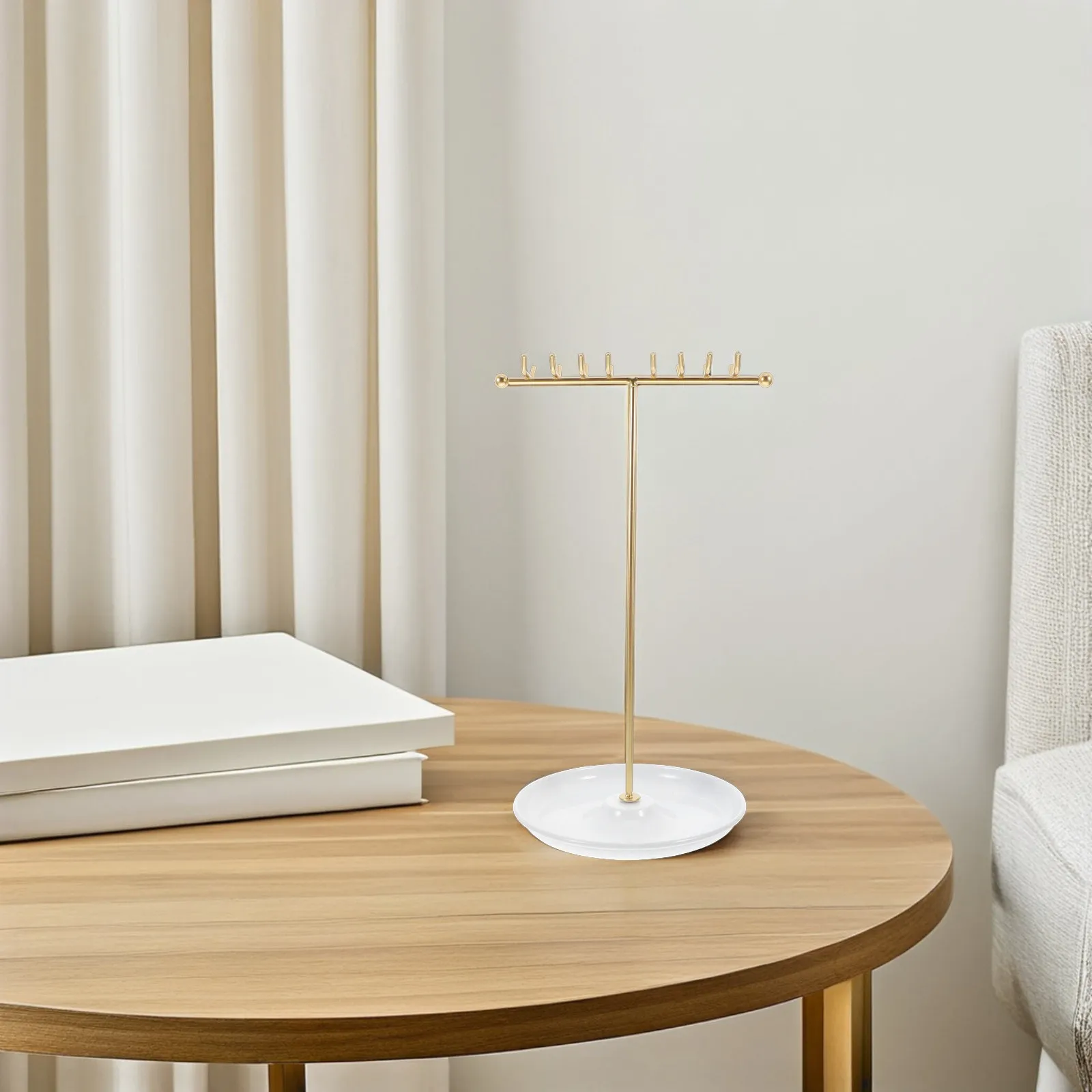 

Минималистичная металлическая подставка-органайзер для украшений в форме буквы Т: для колье, серег, колец, браслетов, для демонстрации и хранения на туалетном столике