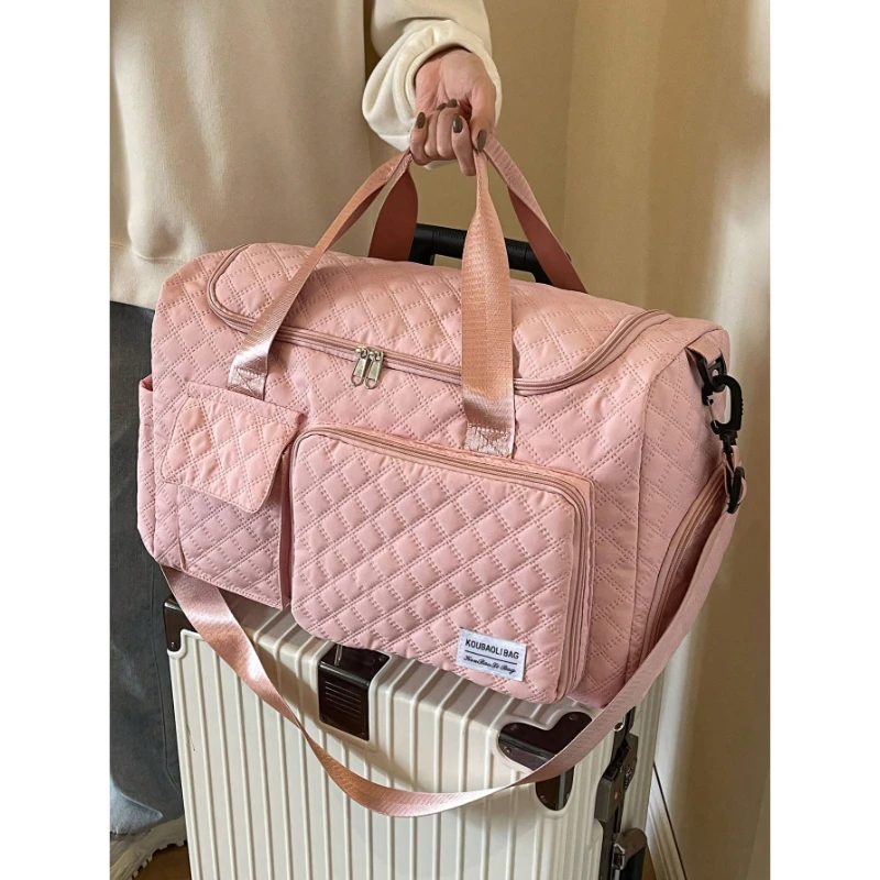Bolsa de Viaje Plegable y Portátil, Ligera y Resistente, para Hospital, Maternidad, Útiles Escolares, Uso Diario, Aire Libre, Verano, Color Rosa