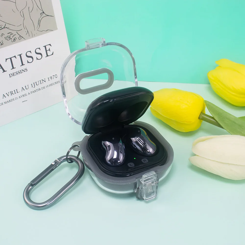 Прозрачный чехол для Samsung Galaxy Buds 2 Pro/Buds 2/Buds Live, прозрачный протектор buds2 с ремешком для buds pro