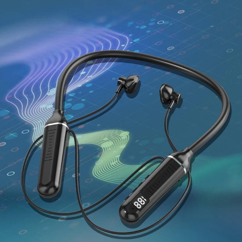 Auriculares con banda para cuello con bloqueo magnético, llamadas claras para auriculares para actividades libre