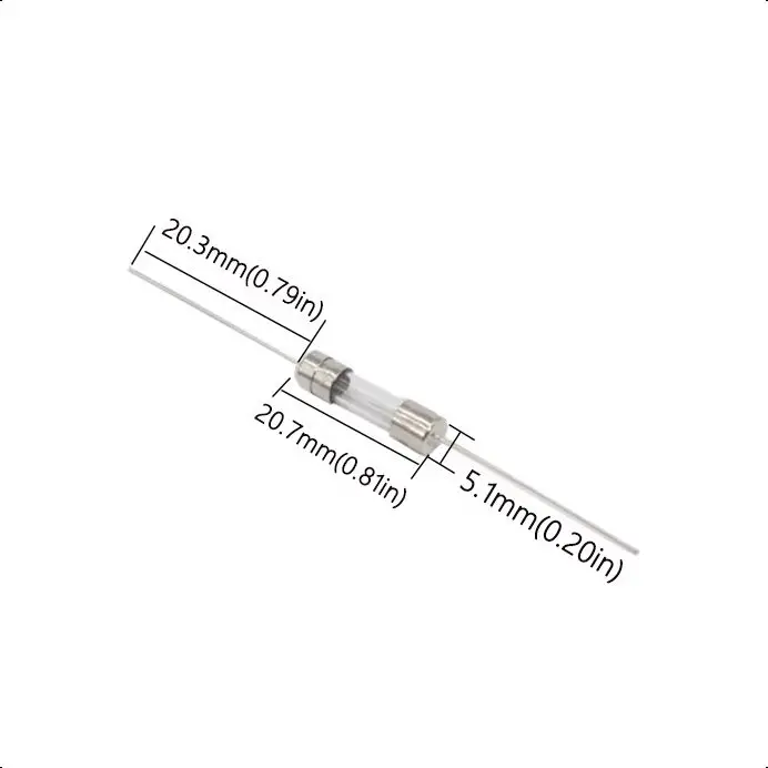 【10PCS】5x20mm Axial Glass Fuse With Lead Wire 1A/2A/3A/3.15A/4A/5A/6.3A/8A/10A/15A/20A Fast Blow The fuse tube