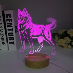 Wooden Bulldog Jack Russell Terrier Rottweiler Dobermann 3D Visual Illusion Lamp Kid Night Light Dog Style Lamp Dropshipping