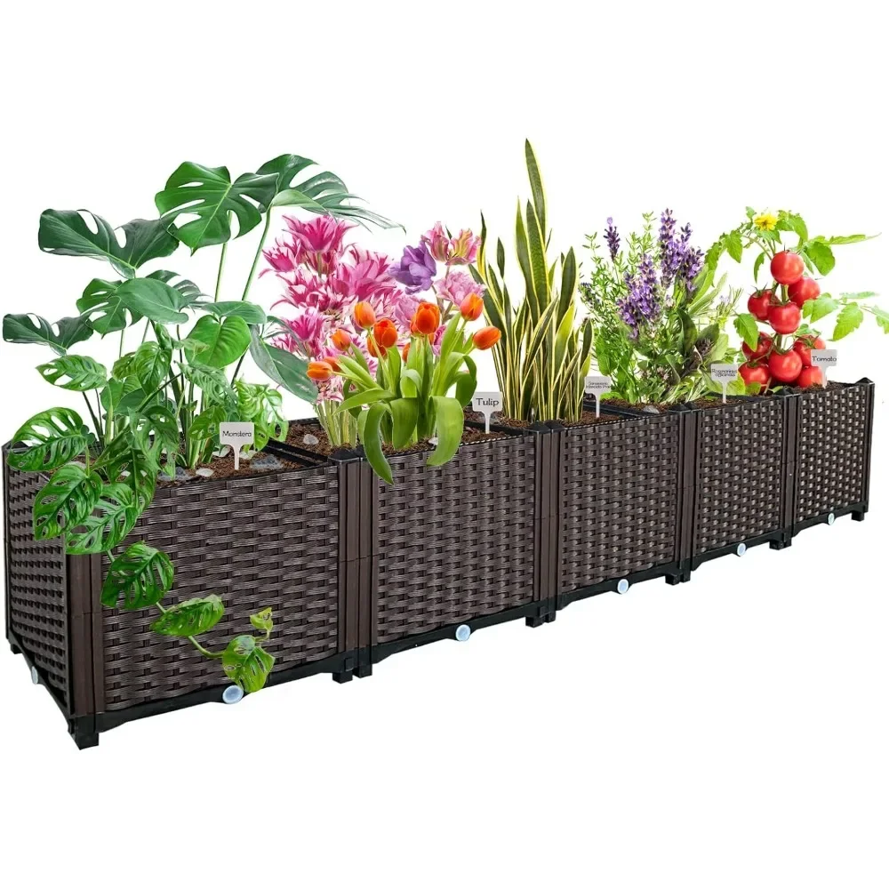 

Raised Garden Bed Planters for Outdoor Plants Garden Boxes Outdoor Raised Tall Planter Box Plant Pots Perfect for Garden Patio