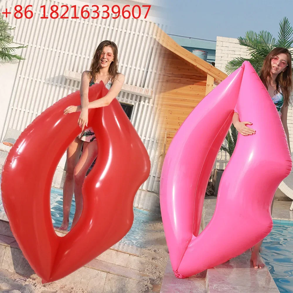 

Large Inflatable Lip Floating Bed Pink Mouth Floating Water Toy