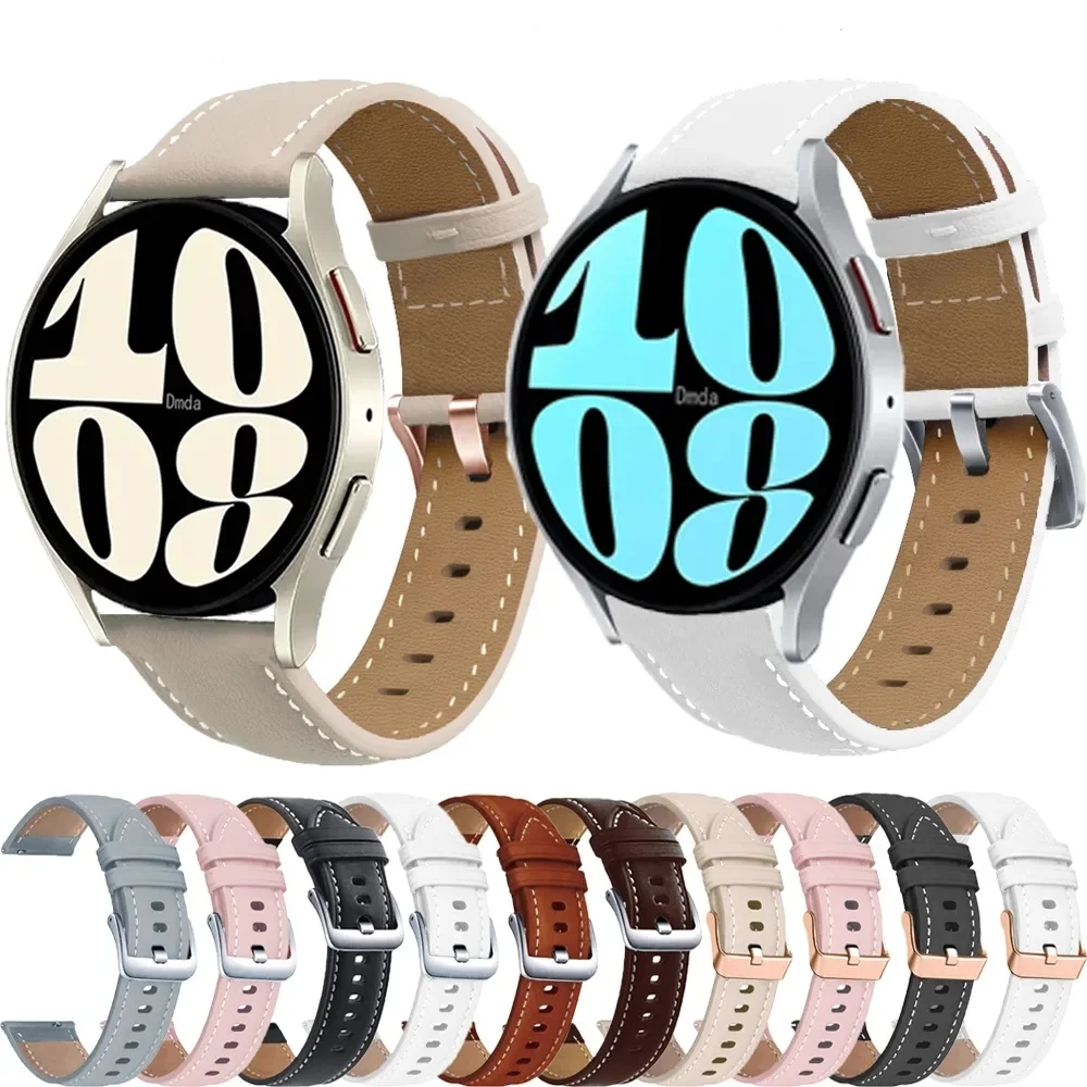 Soft Leather Bands For Samsung Galaxy Watch 4 5 6 44mm 40mm Classic 47mm 46mm 43mm 42mm Bracelet Galaxy Watch 5 Pro 45mm Strap