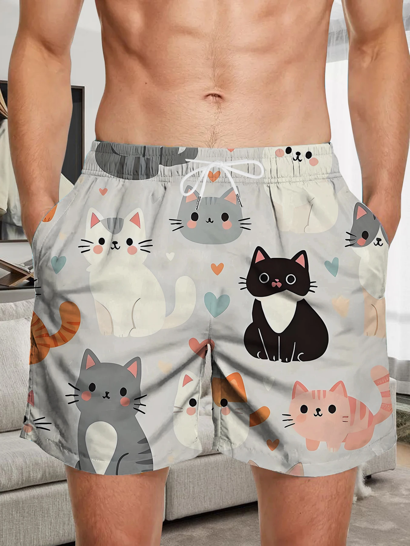 

Seaside Vacation Men Beach Shorts Full Digital Print High Elastic Quick Dry Trunks