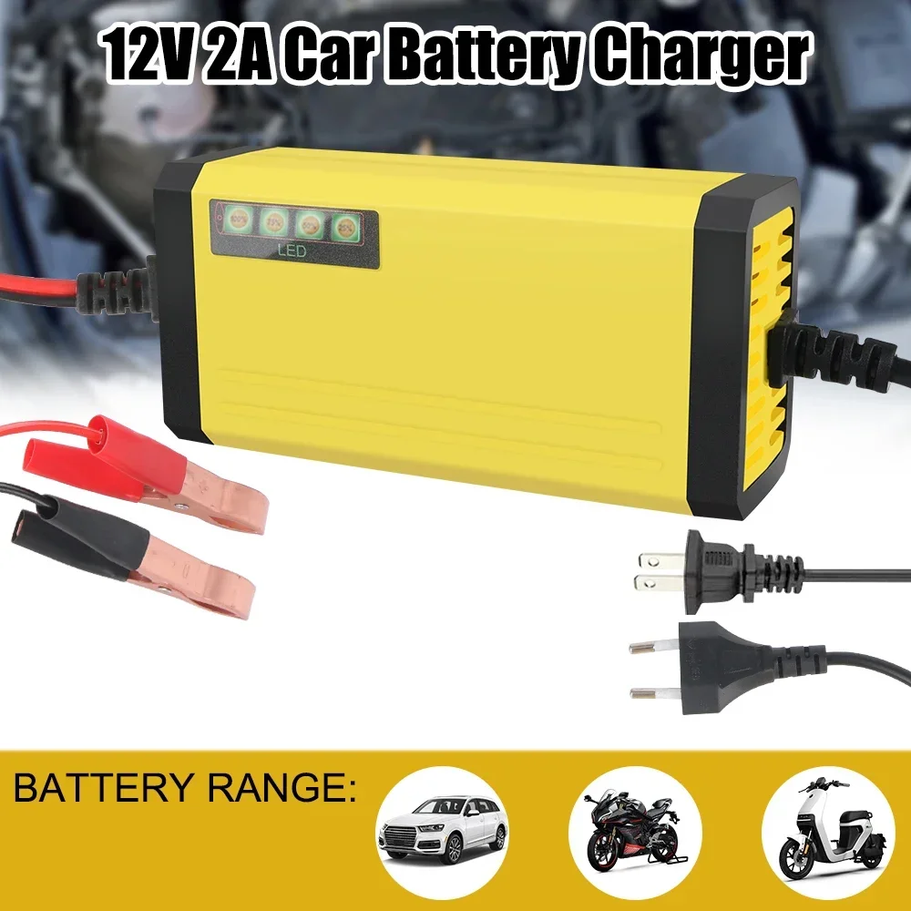 LED-Display 12V 2A Motorrad-LKW-Batterieladegerät für Nass- und Trocken-Blei-Säure-Batterien, Auto-Batterieladegerät 220V, Puls-Reparaturladegerät – Detail 1
