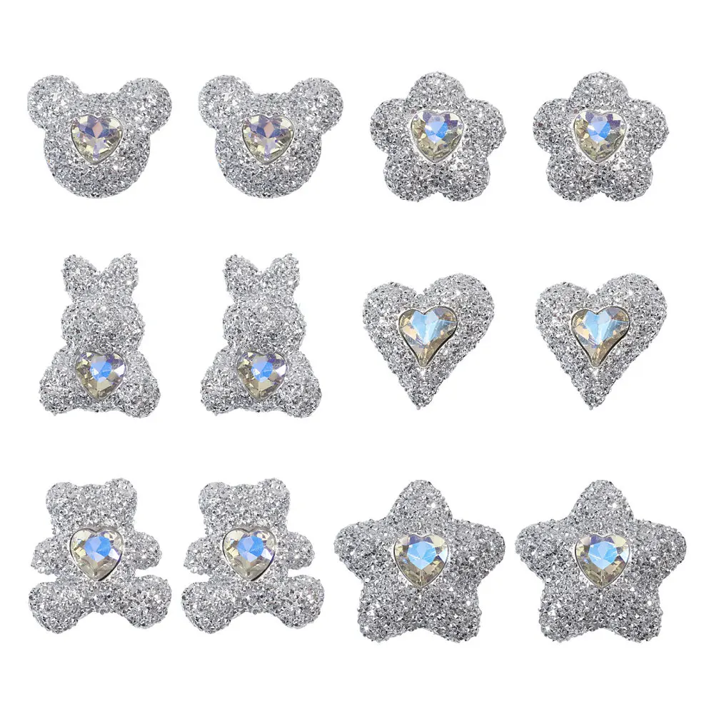 30 Pcs Resin Rhinestone Cabochons Rhinestone Case Charms Phone Case Charms for DIY Clothes Sewing Beads Phone Case Decorations