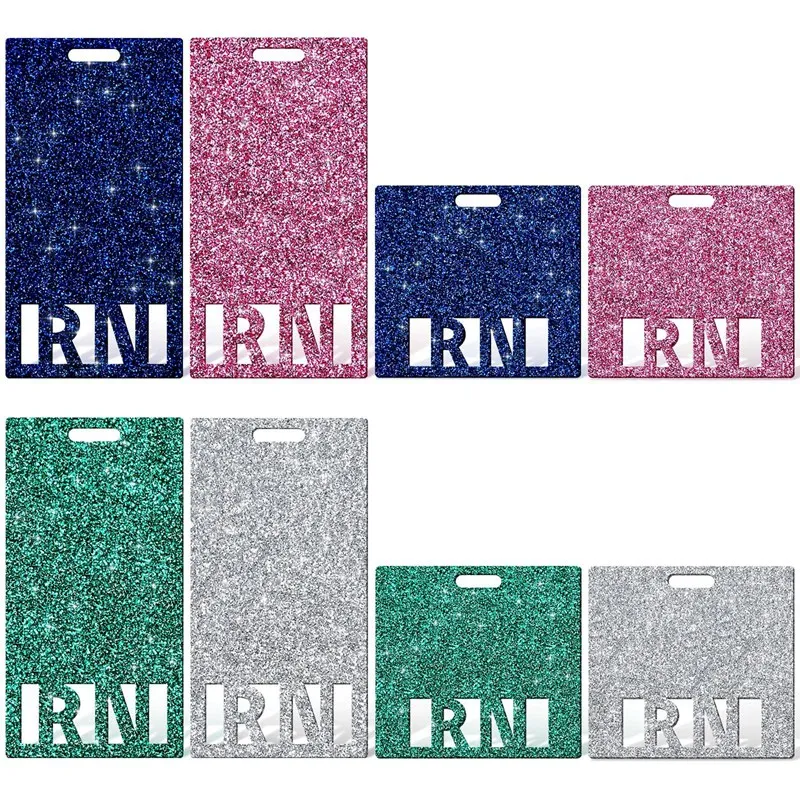 

8 Pcs Registered Nurse RN Glitter Badge Holder RN ID Badge Card For Nurse Coworkers Nursing Students