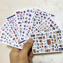 2022 New USA Nail Slider Design American Flag Nail Stickers National Independence Day Decals 8 Types DIY Decorations