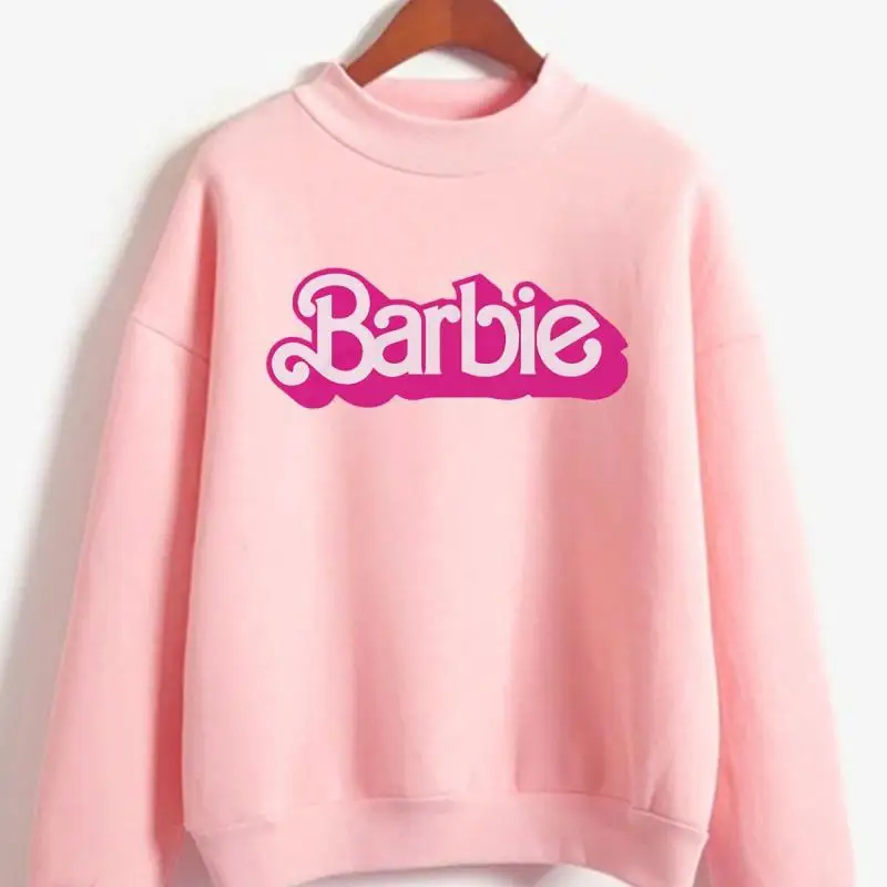 2024 New Women\'s Sweatshirt Sweatshirt Pullover T-Shirt Barbie Cartoon Genuine Cute Loose Casual Round Neck Autumn and Winter