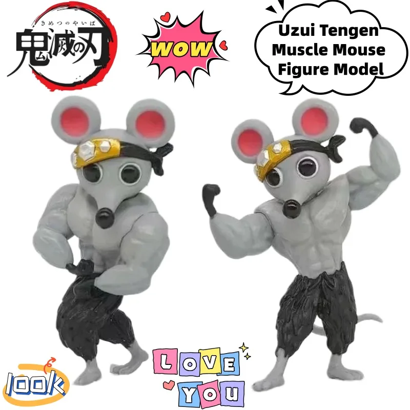 Tengen Mouse: De Demon Slayer Uzui Tengen Muscle Mouse als Unieke Desktop Decoratie en Geschenk
