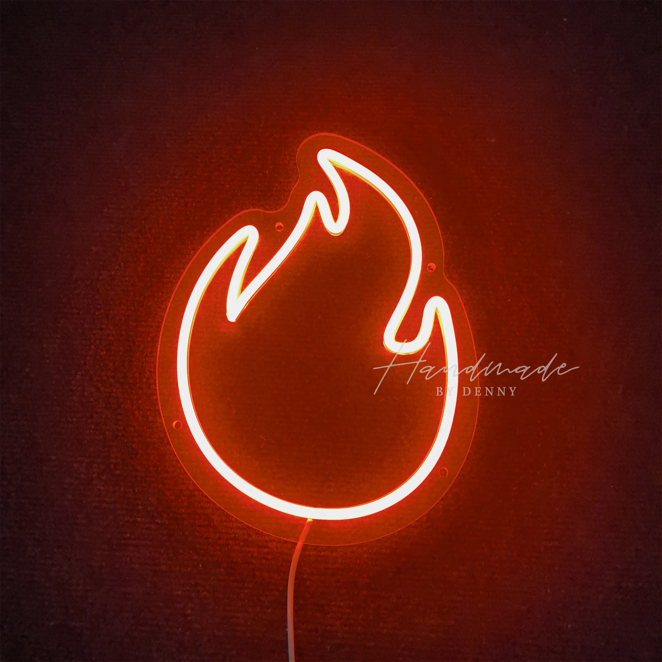 Flame Shaped Neon Sign,LED Flaming Logo neon sign for Wall Birthday Party Room,E-sports RoomDecoration,Night Lamp