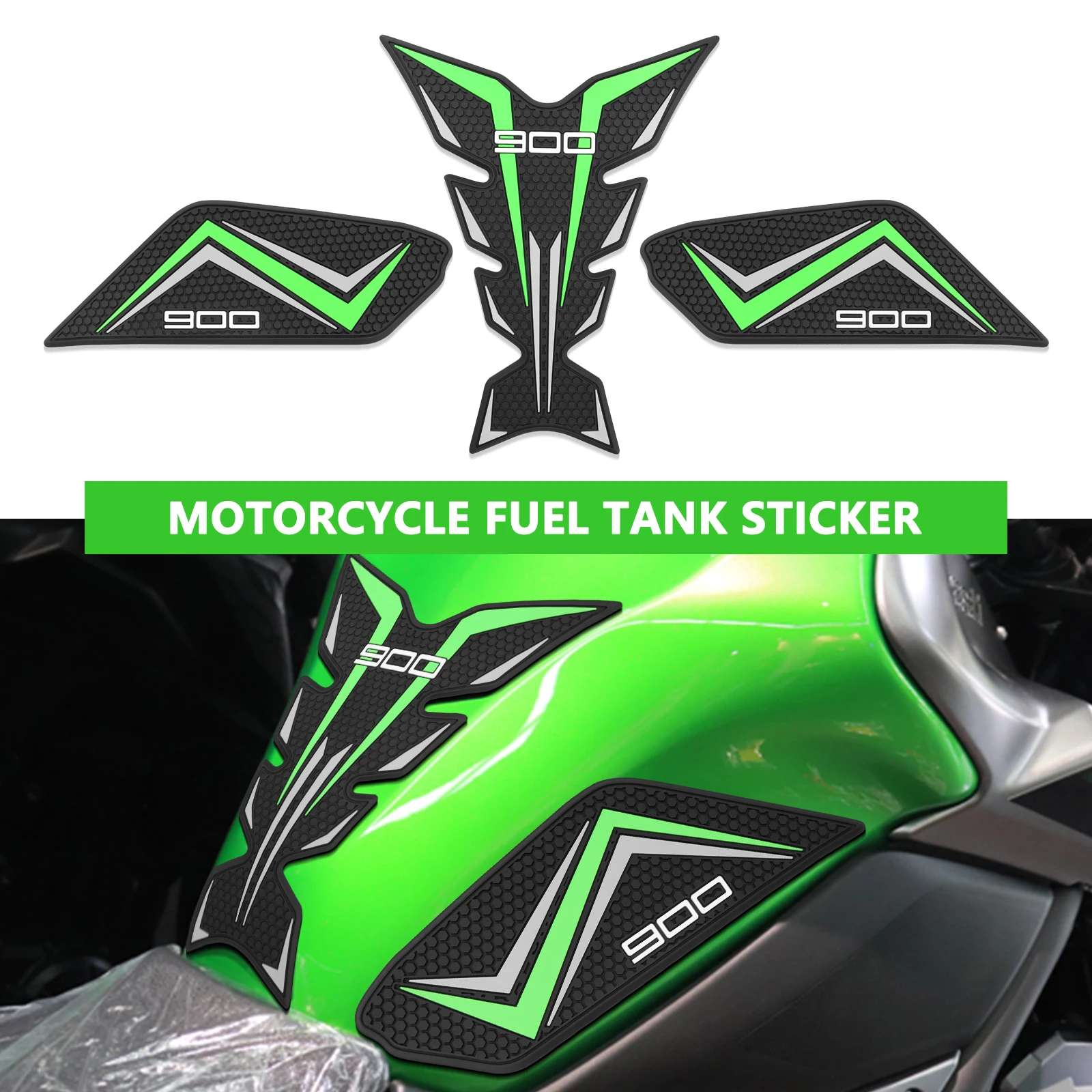 

For Kawasaki Z900SE Z900 2017-2024 2025 Motorcycle Rubber Tank Pad Sticker Side Tank Pad Anti Scratch Decal Non-slip Sticker