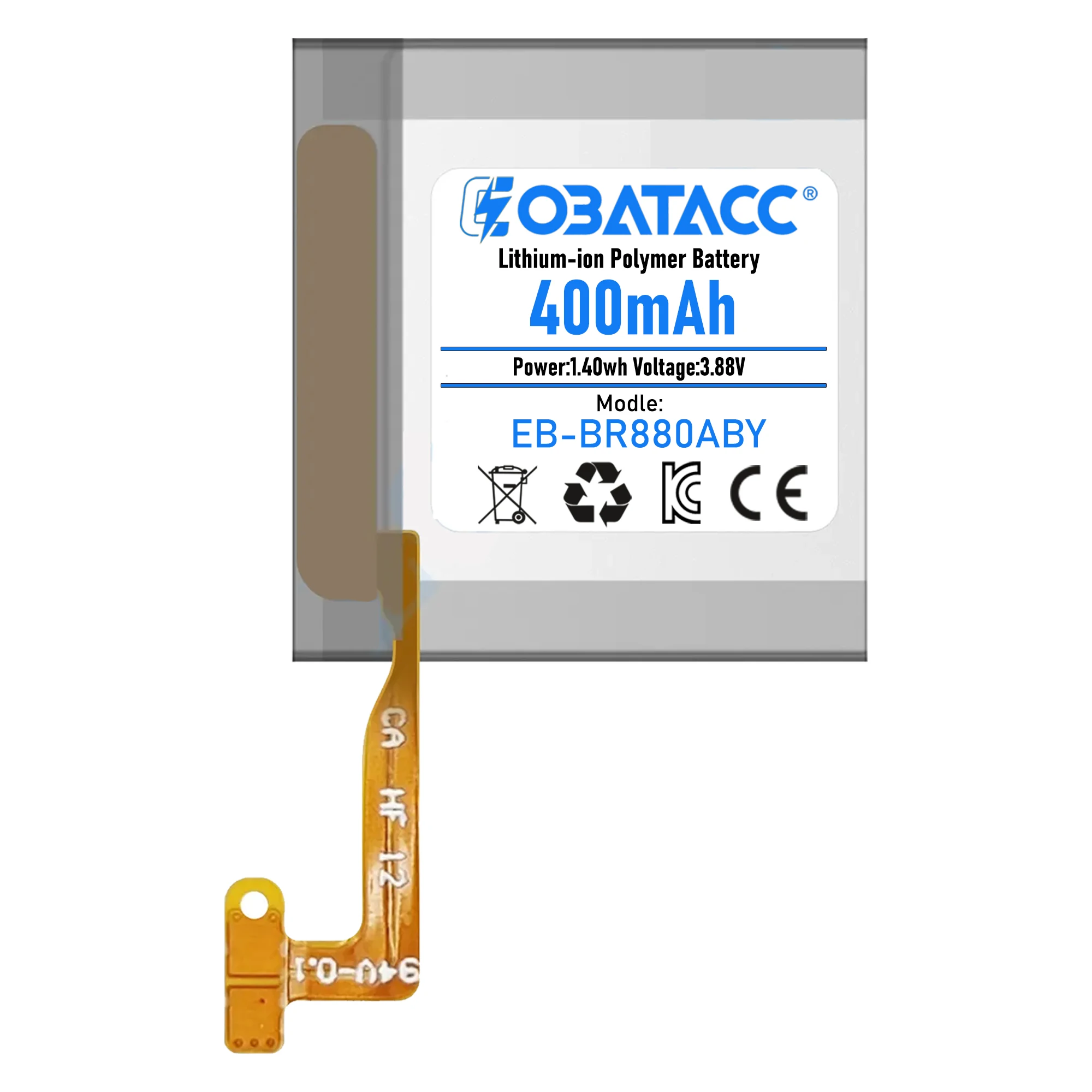 2025 Years EOBATACC 400mAh Battery for Samsung Galaxy Watch 4 42mm 40mm EB-BR880ABY SM-R880 R860 R865u Smart Watch Batteries
