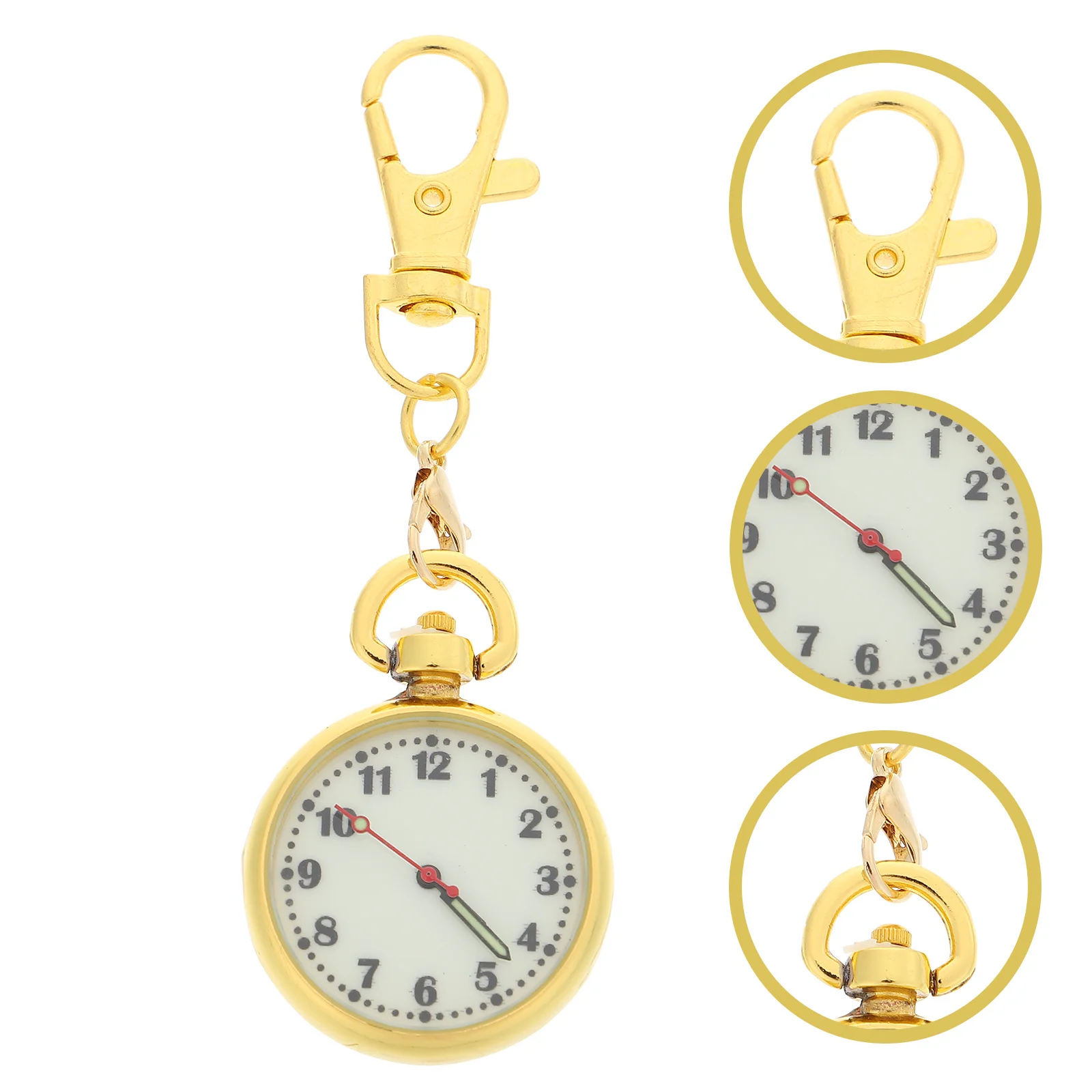

Night Glow Pocket Watch Large Clear Dial Luminous Hanging Watch For Nurses Keychain Clip Buckle Chest Nurse Gift