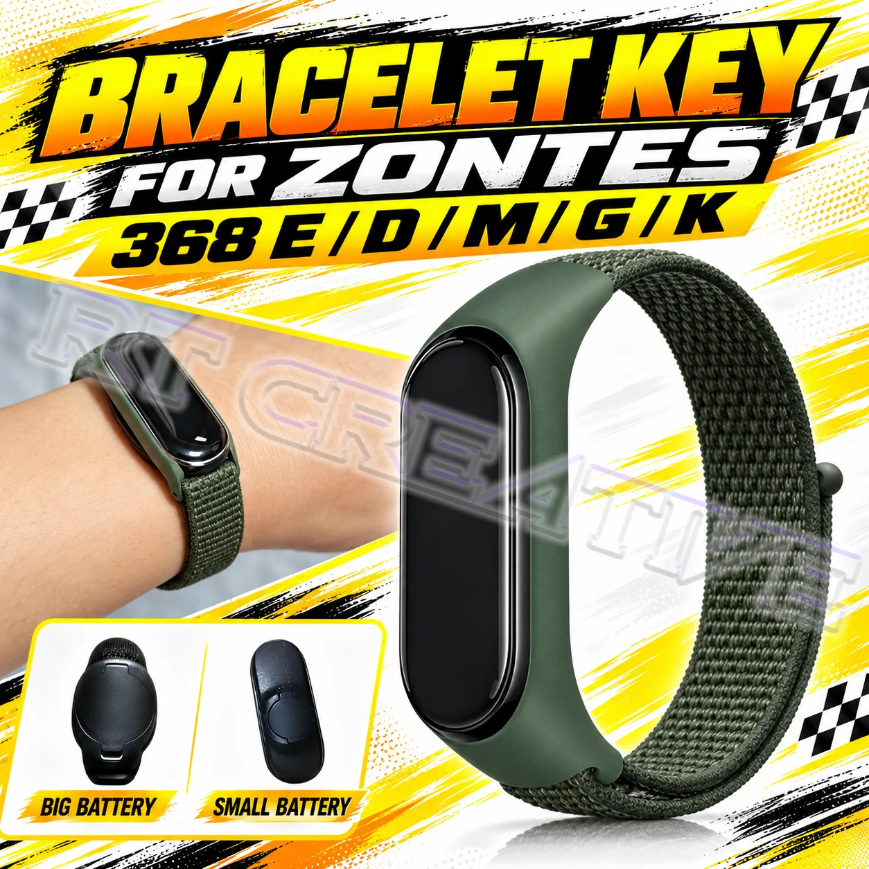 2024 ZONTES 368G/D/M/E/K Smart Key Chain Large Battery Smart Key Fob Protective Key Holder Motorcycle