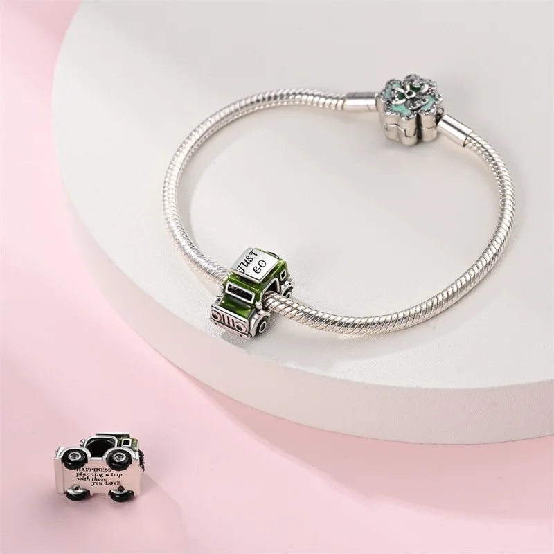 Car Enthusiast Series 925 Sterling Silver Sports Car Motorcycle Trendy Charms Beads 3mm DIY Fine Jewelry Making