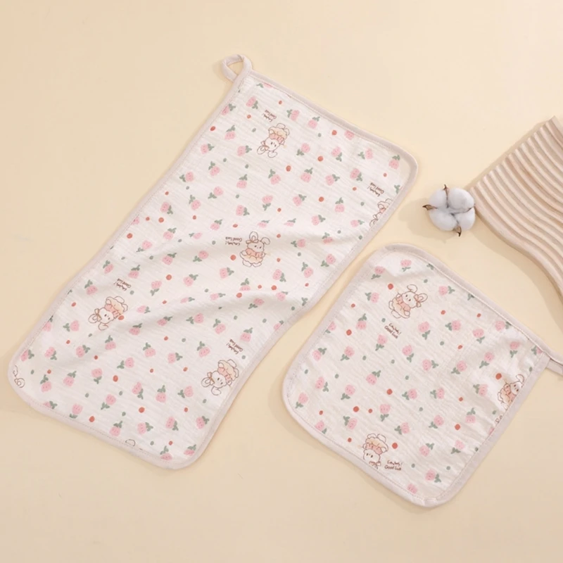 Baby Towel Soft Teething Bib Print Burping Cloths Cotton Handkerchief Sweat Wipe Cloth Newborn Bath Towel Facecloth