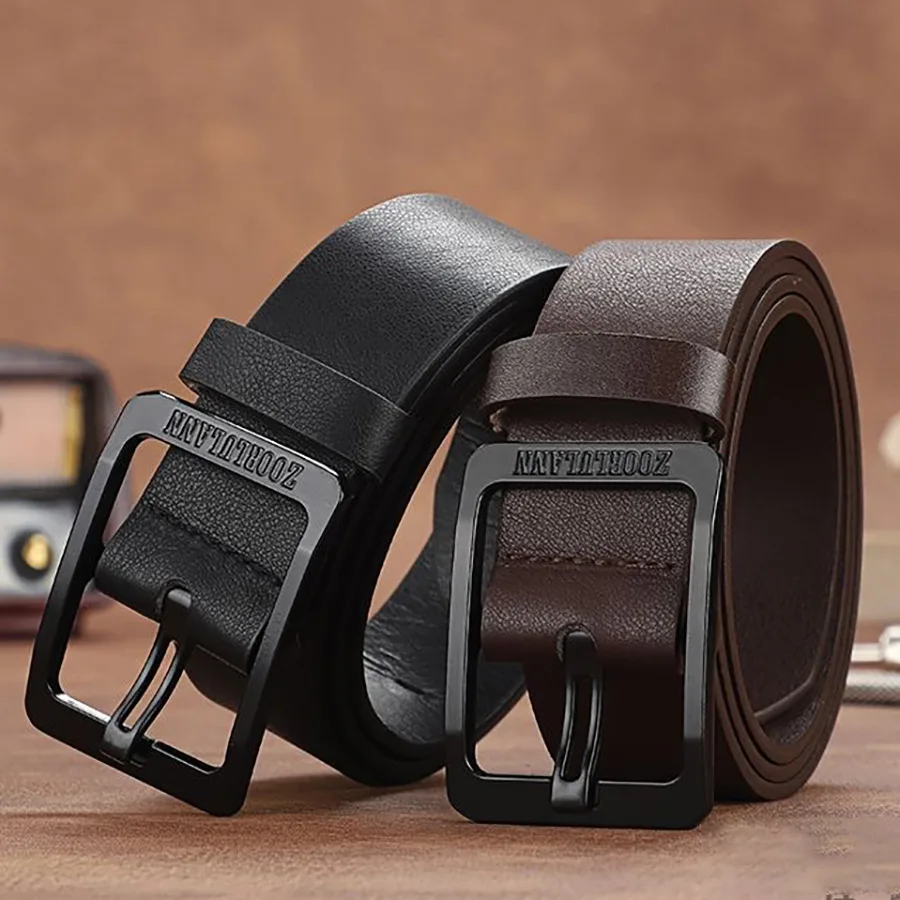 Men's simple and fashionable PU leather belt, casual jeans belt, ideal choice for outdoor parties and holiday gifts, high-qualit