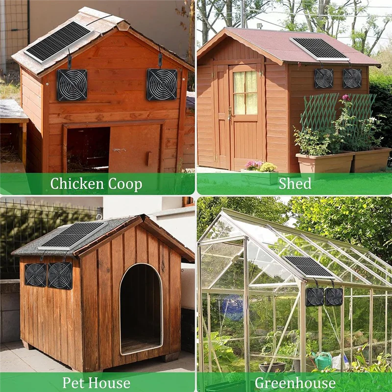 

FYBL-15W Solar Panel With 2 Waterproof Fans Solar Powered Fan For Chicken Coops,Greenhouses Intake Or Exhaust Air Fan