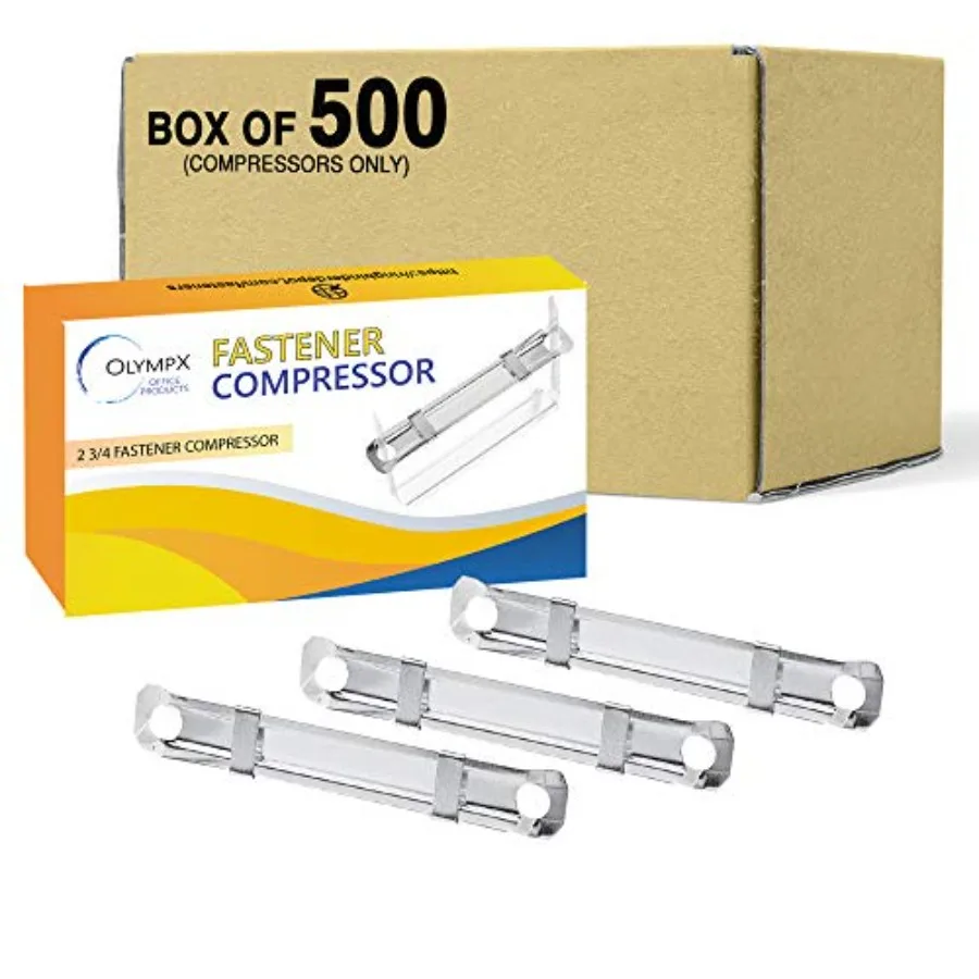 500 قطعة من ضواغط تثبيت الورق القياسية ذات الفتحتين تعمل مع مركز 1 بوصة 3.5 بوصة بسعة 2.75 بوصة لـ P