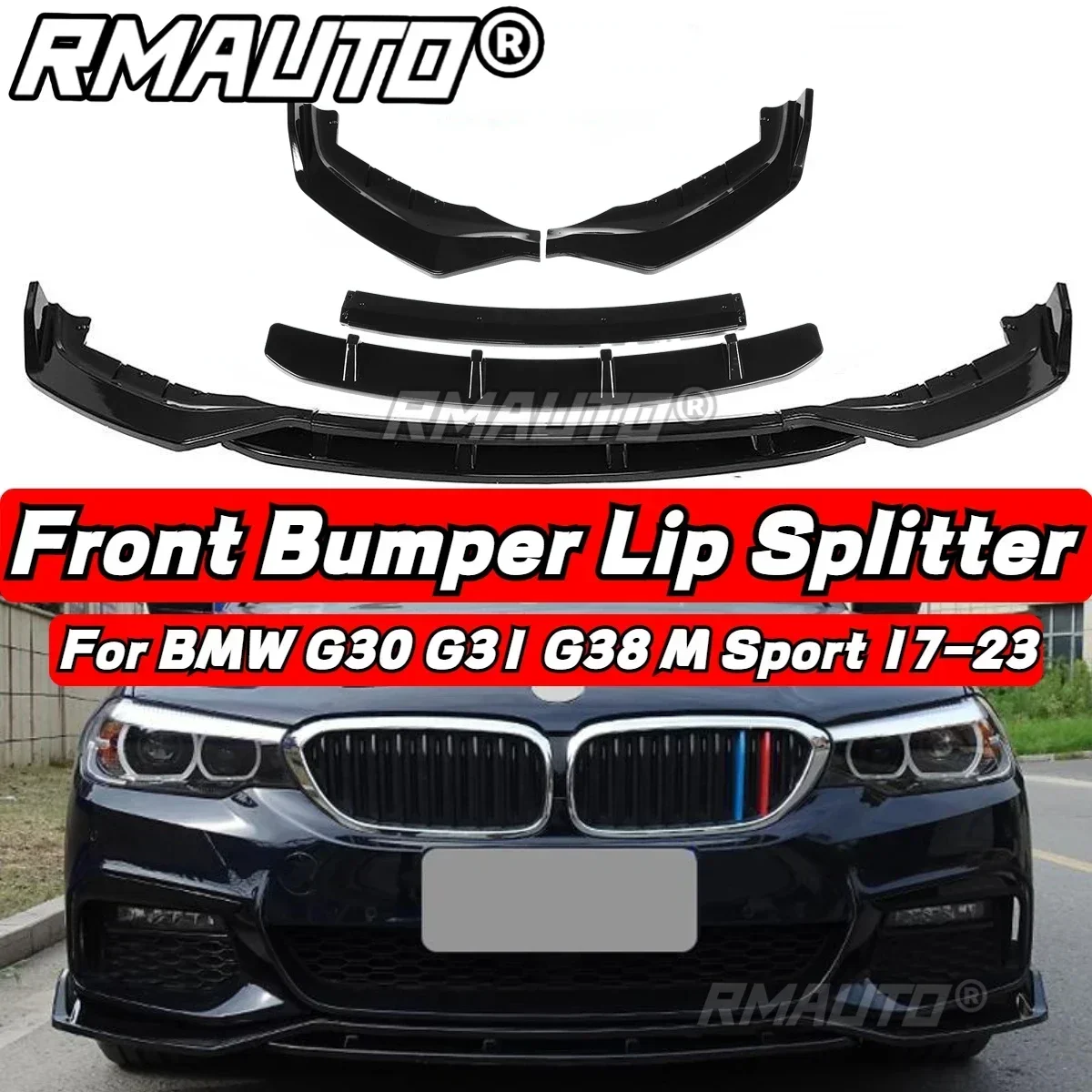 G30 Lip Carbon Fiber Car Front Bumper Spoiler Splitter Lip Guard Cover Body Kit For BMW G30 G31 G38 M Sport 2017-2023 Body Kit