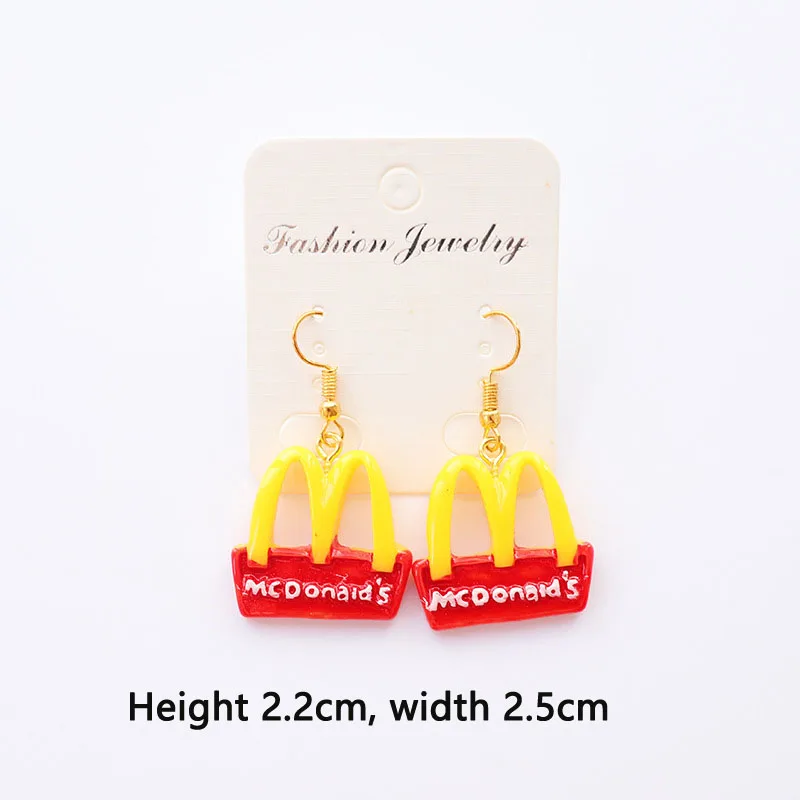 Ovxxons 1 Pair Explosive Popular Food and Play French Fries Earrings Creative Simulation Potato Chips Earrings Jewelry