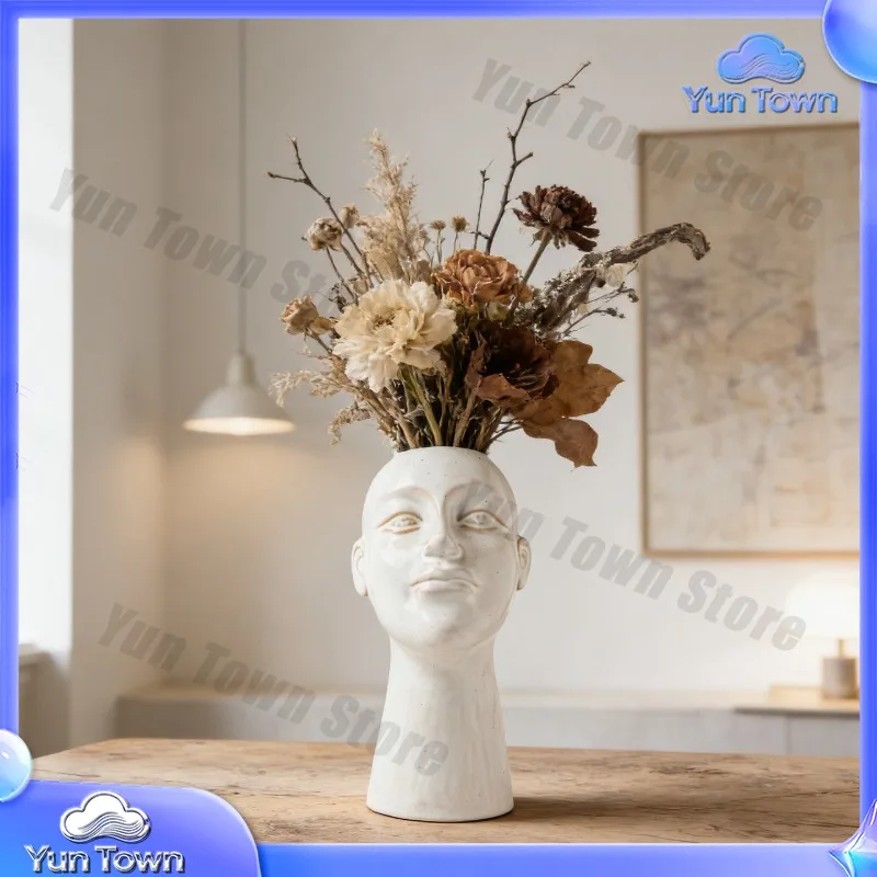 Ceramic vase European face model room club exhibition hall flower arrangement European style gift tide play flowers