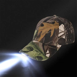 Sombrero con iluminación LED nocturna, gorra de béisbol con iluminación de camuflaje, informal, para pesca, montañismo al aire libre, caza y senderismo