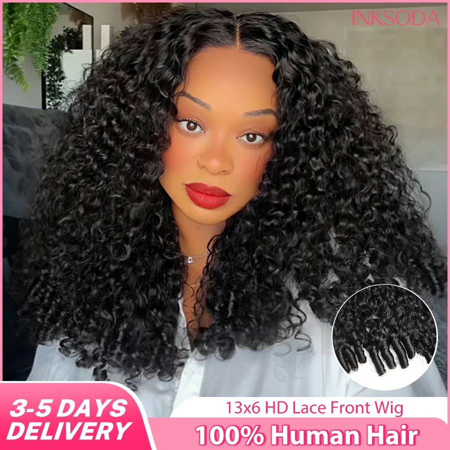 

12A Burmese Curly 220% Density 13x6 Lace Frontal Human Hair Wigs Bouncy Curly Natural Color Curly Remy Human Hair Lace Wigs