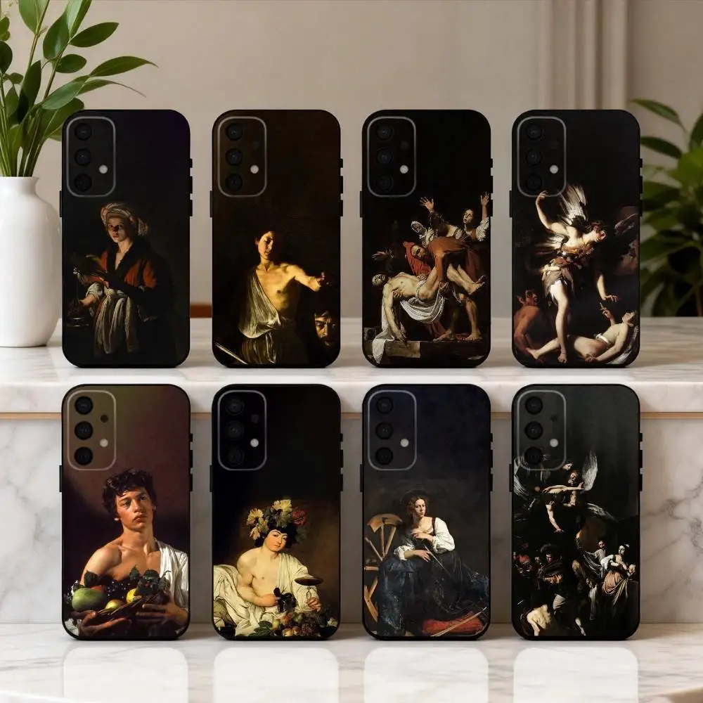 

Art C-Caravaggio P-Paintings phone Case For Samsung Galaxy A73,A72,A71,A70,A53,A52,A51,Others Soft Black Shell