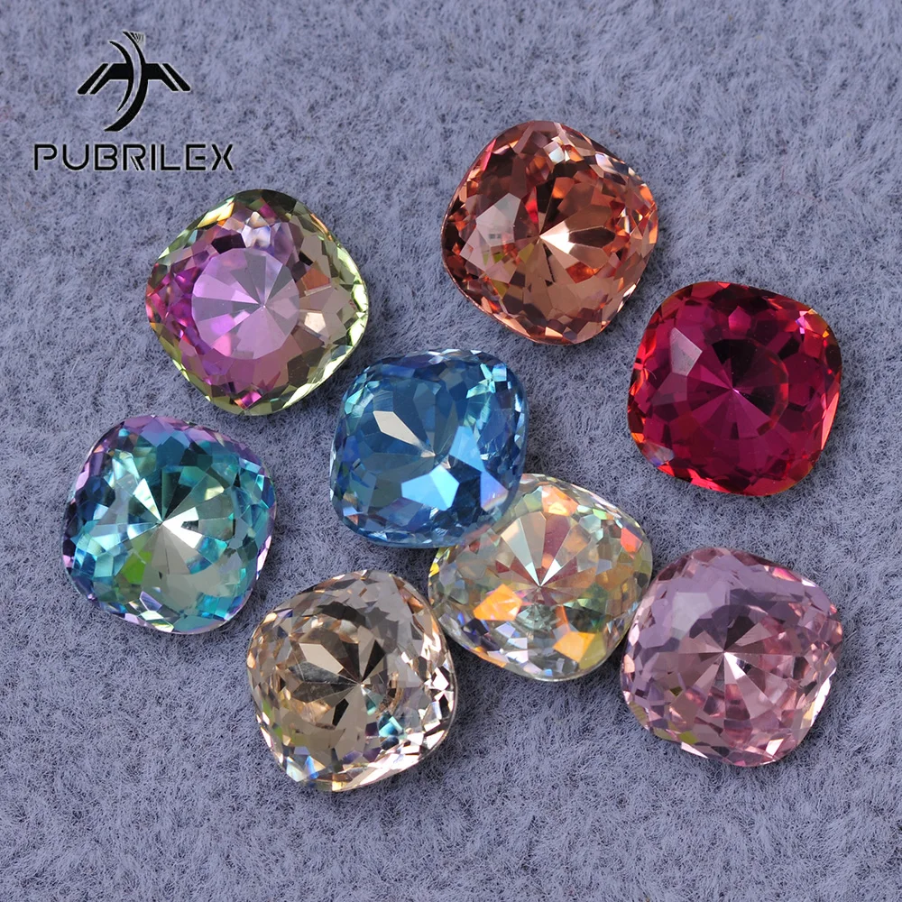 8mm 10mm Square Glass Fancy Rhinestones Colorful DIY Jewelry Decorations Crystal Strass Pointed Nail Art Supplies Diamond Stones