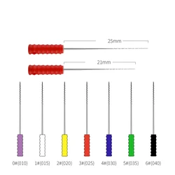 10 sztuk/paczka 21MM 25MM dentystyczne przeciągacze kolczasty pilniki kanałowe czyszczenie gładkiej igły materiał dentystyczny