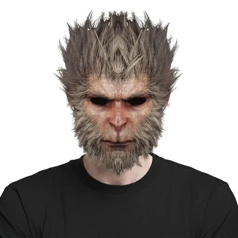 Black Myth WuKong Cosplay Mask Game Monkey Halloween Horror Mi Taoist Latex Half Face Masks Carnival Party Accessories
