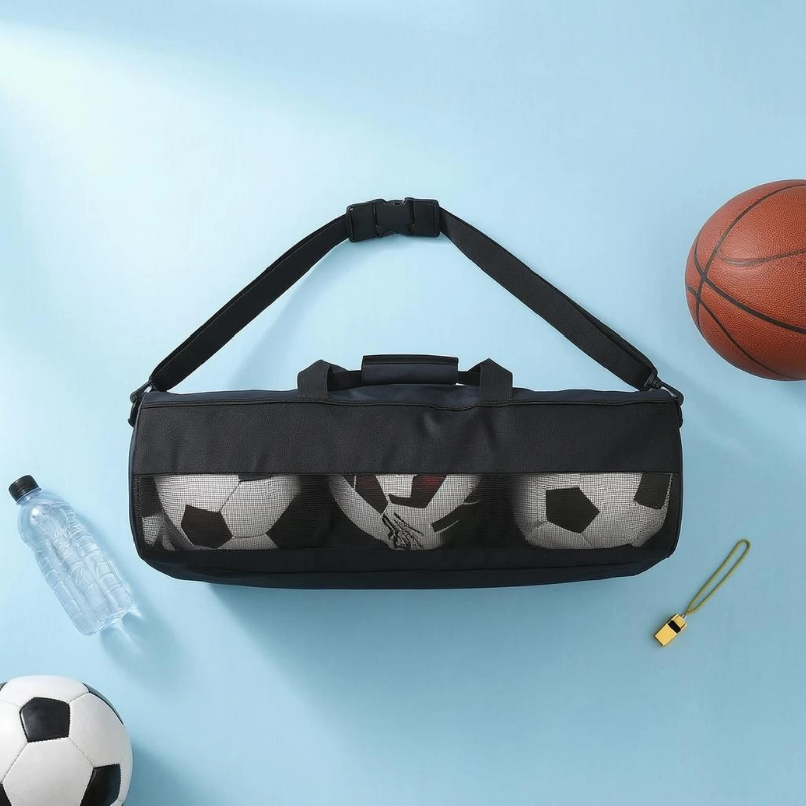 

Soccer Ball Bag Zippered Top Soccer Mesh Bag Athletic Storage