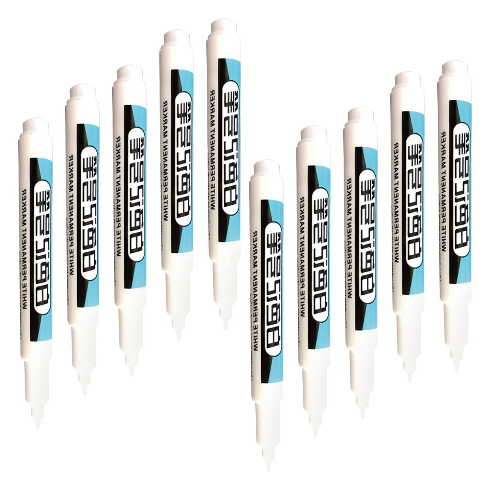 

10 шт. многофункциональные перманентные маркеры, чернила на масляной основе для деревообработки, строительства, металла, искусства, офиса, легкие портативные, с глубоким отверстием