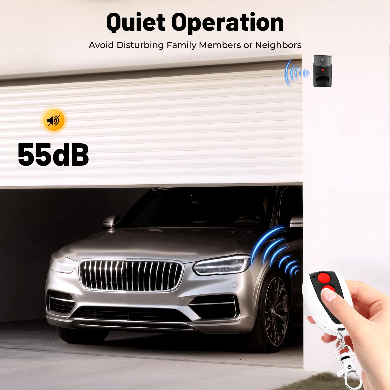 

Force Rolling Shutter w/2 Remotes 110V 16.4ft Built-in Motor Electric Garage Roller Remote Door Opener 50M Max 250N