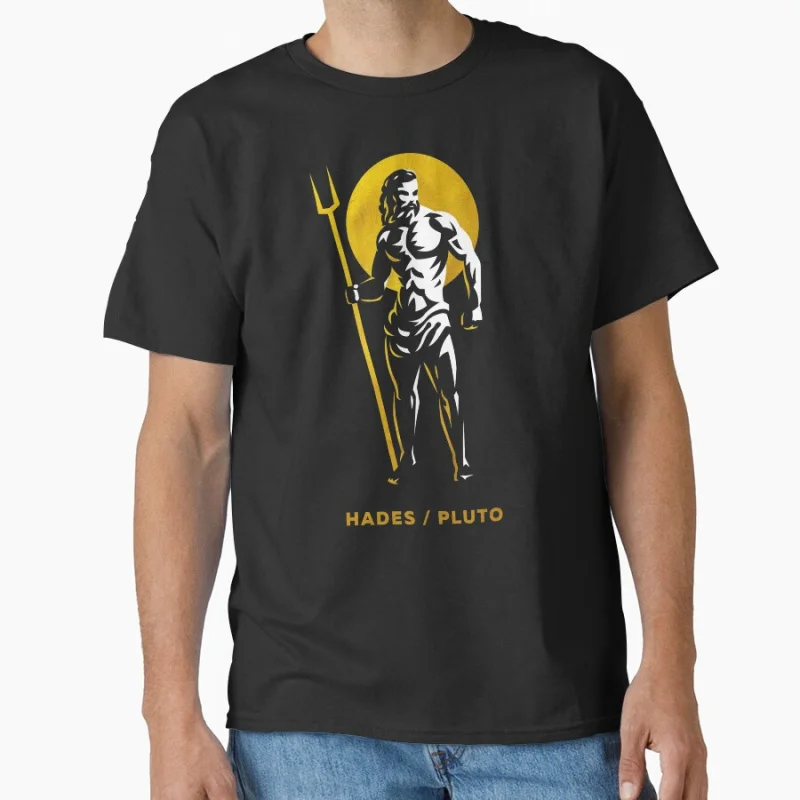 

Hades / Pluto Greek god physique Gift Short-sleeve crewneck T-shirt for men large size Adult Tops S-6xl