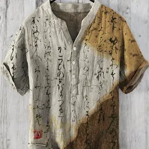 Camisa havaiana estampada em 3D masculina, nova moda, casual de verão, Santa Fé, polvo, tentáculos, férias, transfronteiriço, comércio exterior 10 principais vendas camisa de santa fe - №1