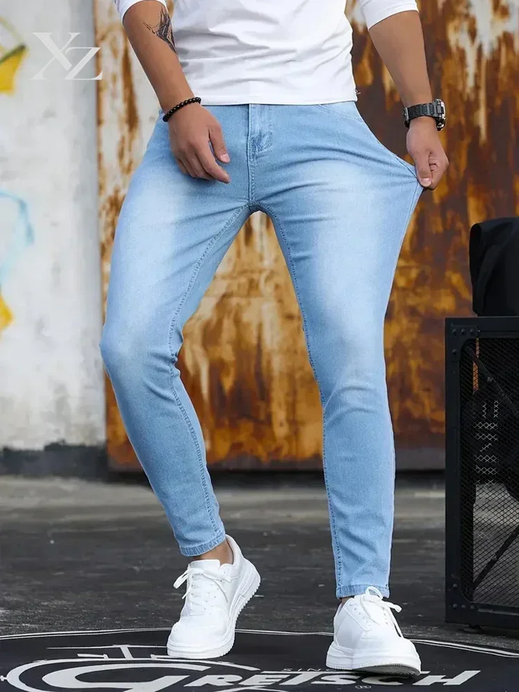 2025 Mens Slim Fit Classic Jeans Casual Street Style Comfortable Denim Pants Skinny Male Daily Wear Joggers Trousers