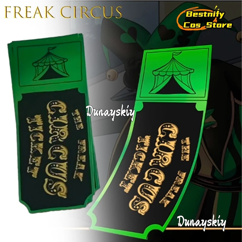 BFreak بطاقة تذكرة السيرك أحمر أخضر وردي أنيمي تحصيل عالية الجودة تأثيري الحدث البضائع هالوين Kawaii {Bestnify Cos}