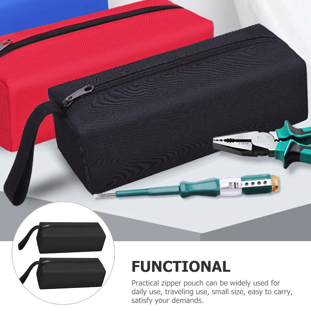 

2 pcs Tool Bags Oxford Cloth Storage Bags Large Black BD02 Oxford Cloth Zipper Pouches Portable Waterproof Tool ganizer Pouch